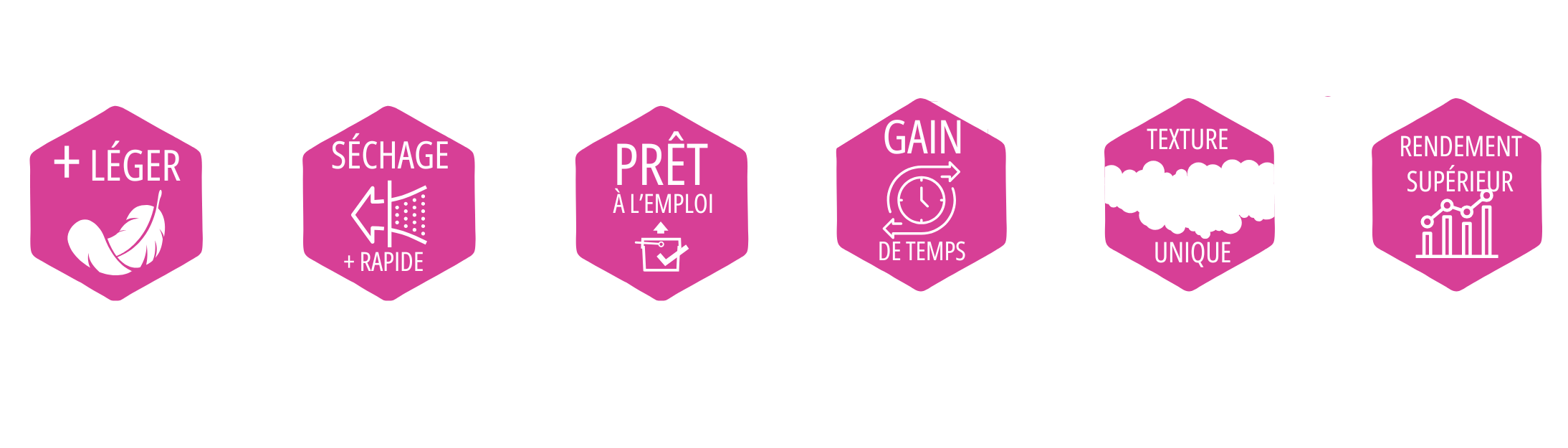 Pictos gamme allégée - enduits d'égalisage et rebouchage